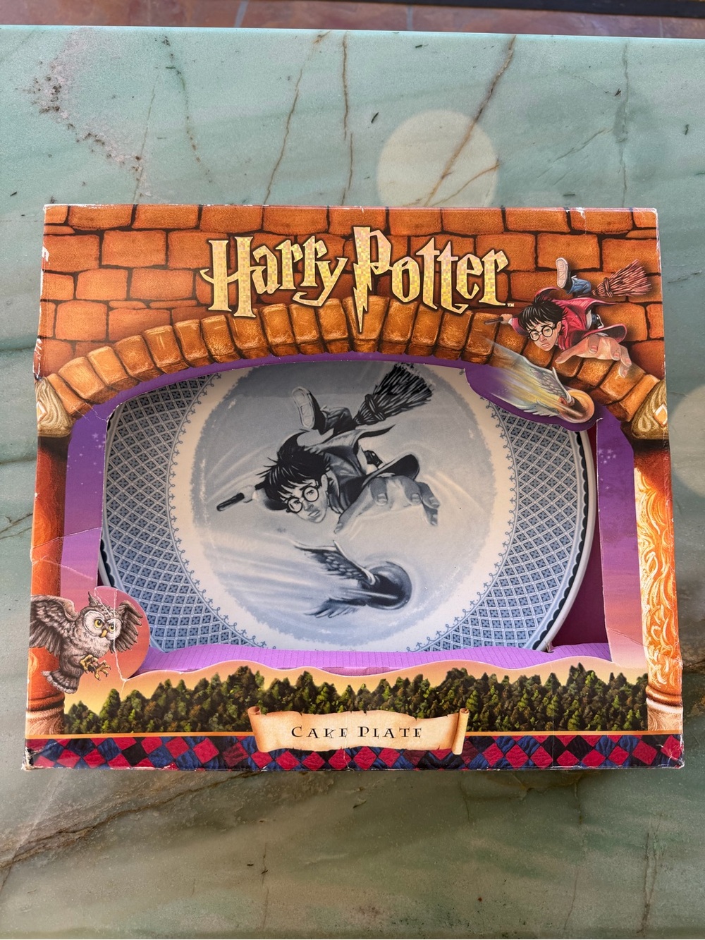 VTG New in Box Johnson Bros. Harry Potter Cake Plate, Fantasy Collectible Plate